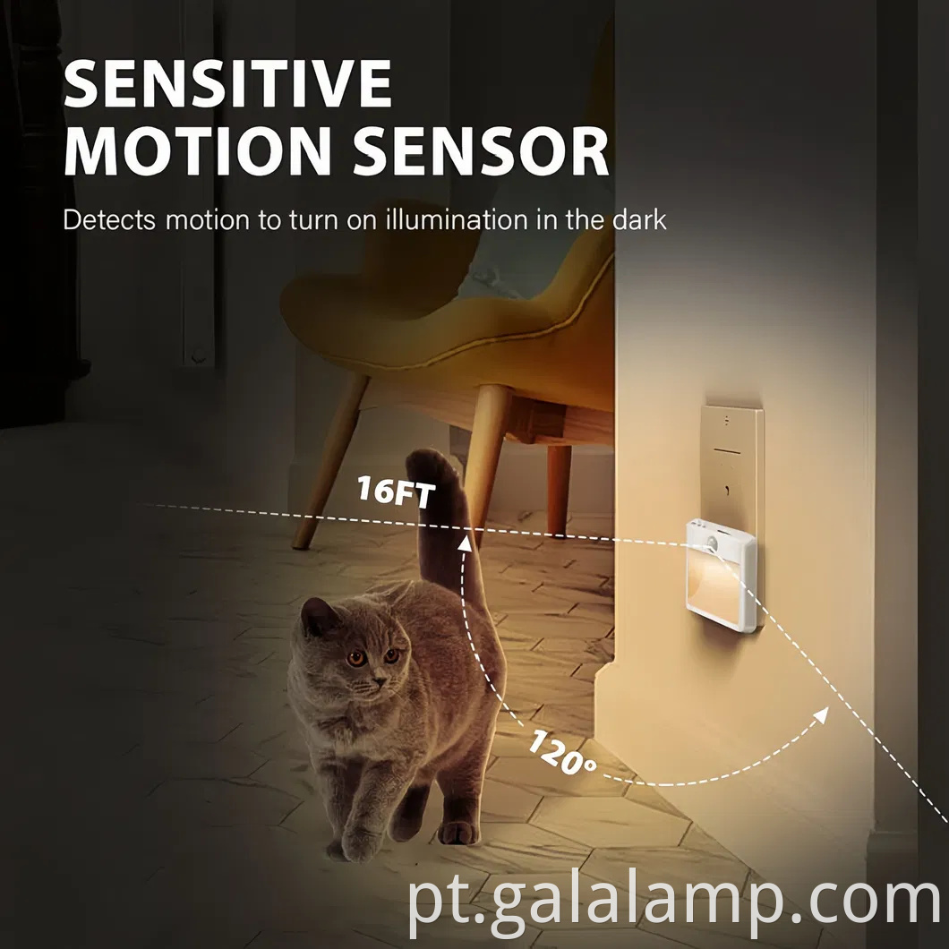 Lâmpada de parede de escada de escada de movimento de movimento ultra brilhante para segurança